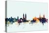 Zurich Switzerland Skyline-Michael Tompsett-Stretched Canvas