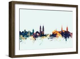 Zurich Switzerland Skyline-Michael Tompsett-Framed Art Print