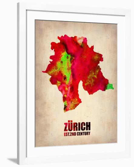 Zurich Watercolor Poster-NaxArt-Framed Art Print