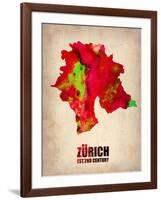 Zurich Watercolor Poster-NaxArt-Framed Art Print