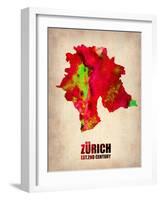 Zurich Watercolor Poster-NaxArt-Framed Art Print