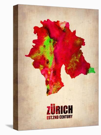 Zurich Watercolor Poster-NaxArt-Stretched Canvas