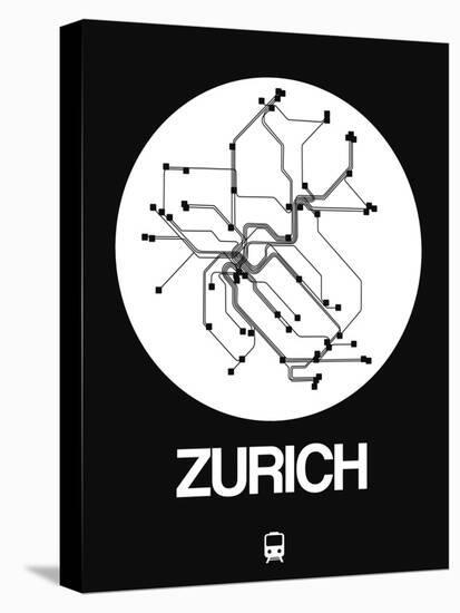 Zurich White Subway Map-NaxArt-Stretched Canvas