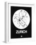 Zurich White Subway Map-NaxArt-Framed Art Print