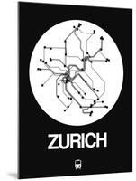 Zurich White Subway Map-NaxArt-Mounted Art Print