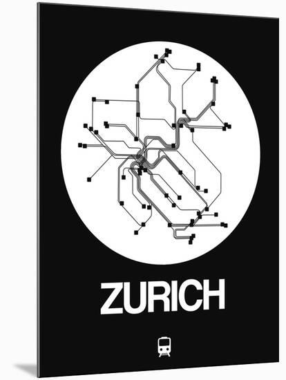 Zurich White Subway Map-NaxArt-Mounted Art Print