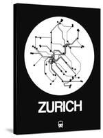 Zurich White Subway Map-NaxArt-Stretched Canvas