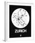 Zurich White Subway Map-NaxArt-Framed Art Print