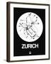 Zurich White Subway Map-NaxArt-Framed Art Print