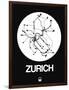 Zurich White Subway Map-NaxArt-Framed Art Print