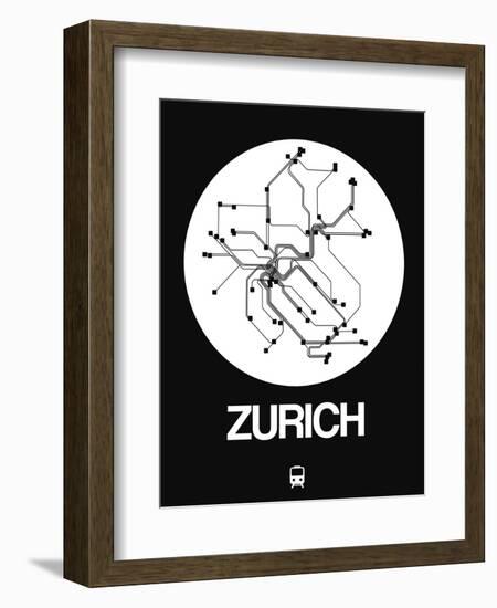 Zurich White Subway Map-NaxArt-Framed Art Print