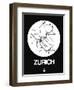 Zurich White Subway Map-NaxArt-Framed Art Print