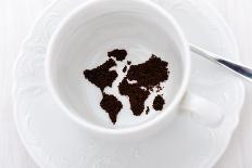 World Map In Coffee Cup-zurijeta-Stretched Canvas