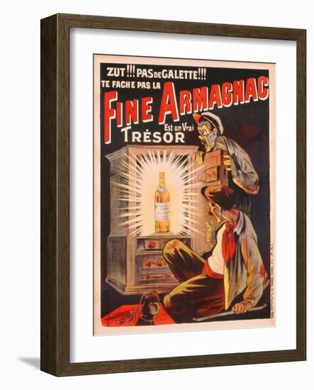 'Zut!!! Pas de Galette!!! Te Fache Pas La Fine Armagnac, Est Une Vrai Tresor', Poster Advertising…-Eugene Oge-Framed Giclee Print