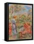 Zwei sitzende und eine stehende Frau, ein Kind (Landschaft mit drei Frauen und einem Kind)-Pierre-Auguste Renoir-Framed Stretched Canvas