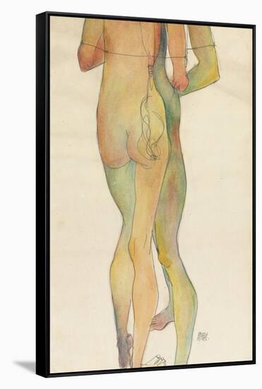 Zwei Stehende Akte, 1913-Egon Schiele-Framed Stretched Canvas