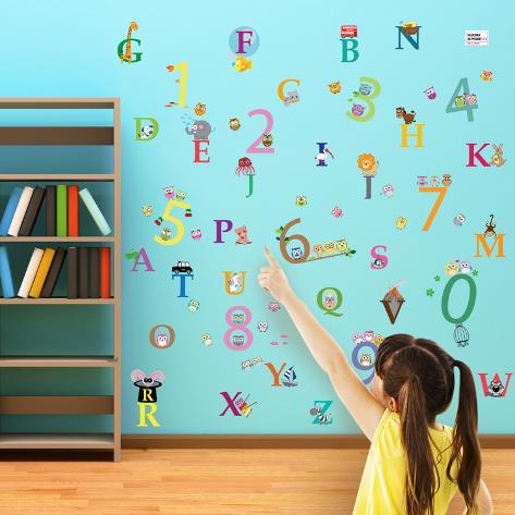 Alphabet And Numbers Autocollant Mural Sur Allpostersfr