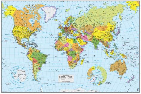 Carte du monde en espagnol Affiches sur AllPosters.fr