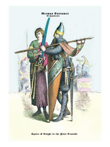 German Costumes Squire and Knight in the First Crusade Autocollant mural