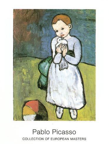 L'enfant à la colombe (1901) Affiches par Pablo Picasso ...