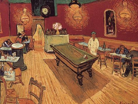 Giclee Painting: van Gogh's Van Gogh: Night Cafe, 1888, 16x12in.