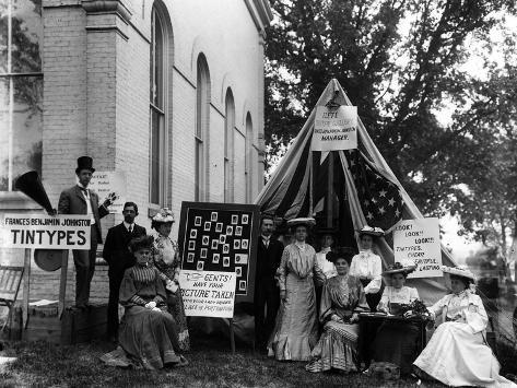 Poster: Frances Benjamin Johnston Selling Tintypes at a Virginia Count