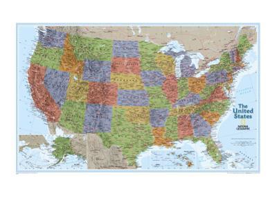 large us map poster