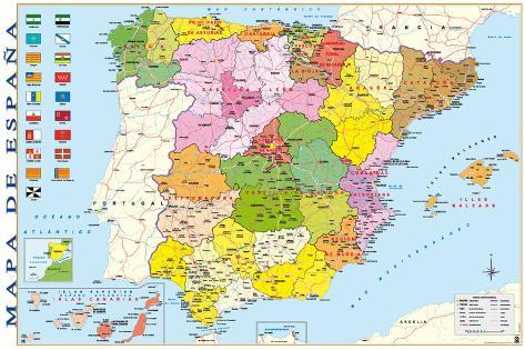Kort Over Nordspanien Kort over Spanien Posters på AllPosters.dk Kort Over Nordspanien