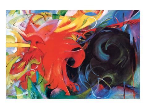 Kämpfende Formen GicléePremiumdruck von Franz Marc bei AllPosters.de