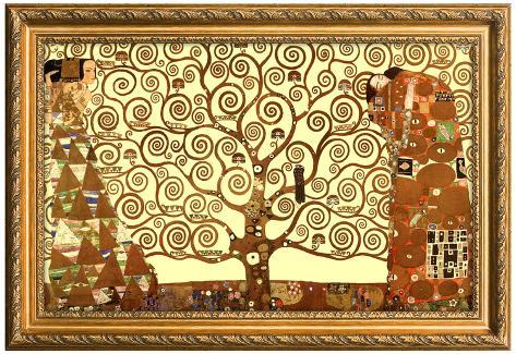 Gustav Klimt Tree Of Life Poster With Gilded Faux Frame Border Gustav Klimt Tree Of Life Poster With Gilded Faux Frame Border