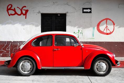 Viva Mexico Collection Vw Beetle Car And Red Graffiti Fotoprint Collection Vw Beetle Car And Red Graffiti Fotoprint