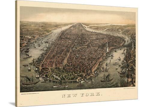 1873 panorama of Manhattan /& New York City art print