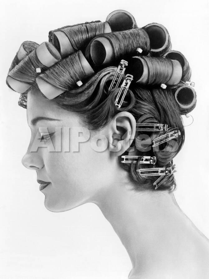 1960s Bouffant Hair Styles Created With Big Rollers And Pin Curls