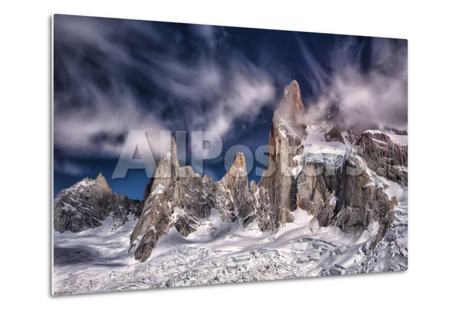 A Scenic Patagonia Landscape With The Rugged Andes Mountains Jutting From A Blanket Of Snow