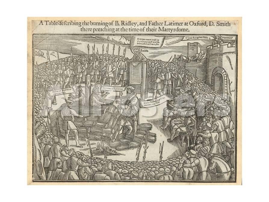 A Table Describing The Burning Of Bishop Ridley And Father Latimer