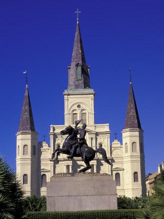 St. Louis Cathedral in French Quarter at Jackson Square, New Orleans, Louisiana, USA ...