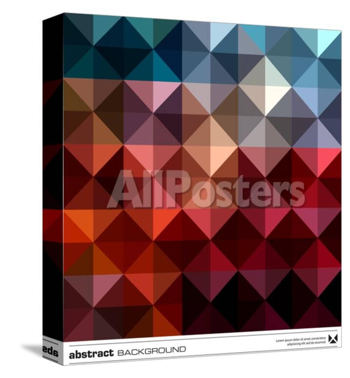 Abstract Colorful Triangles Background Vector Posters
