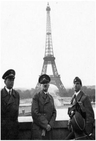 'Adolf Hitler in Paris Francew Eiffel Tower Archival Photo Poster Print