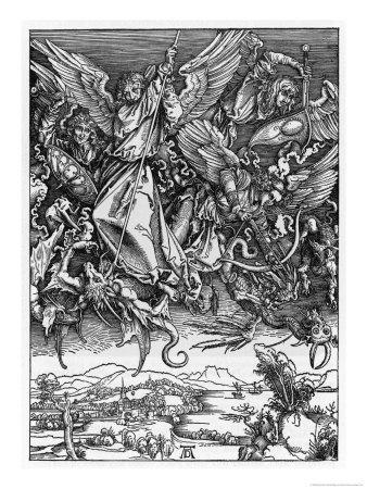 And There was War in Heaven Giclee Print by Albrecht Dürer at