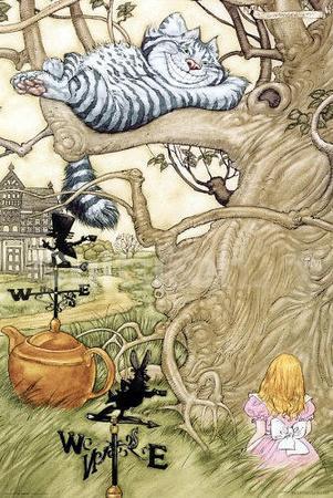 'Alice in Wonderland Cheshire Cat Art Print Poster' Poster | AllPosters.com