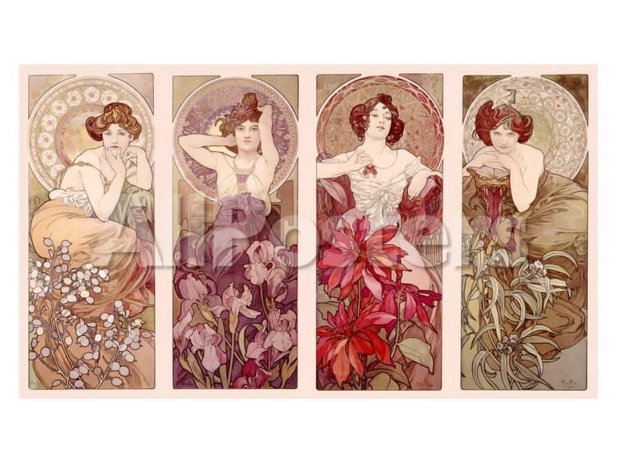 Precious Stones And Flowers Giclee Print By Alphonse Mucha At Precious Stones And Flowers Giclee Print By Alphonse Mucha At Allposters