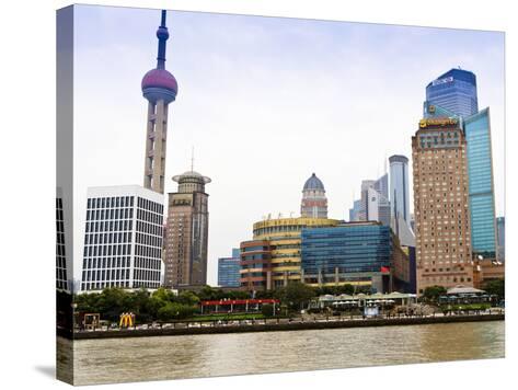 Pudong Skyline Across The Huangpu River Oriental Pearl Tower On Left Shanghai China Asia - 