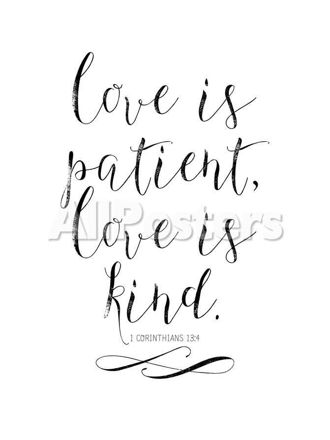 love is patient love is kind chalkboard 01 giclee print by amy
