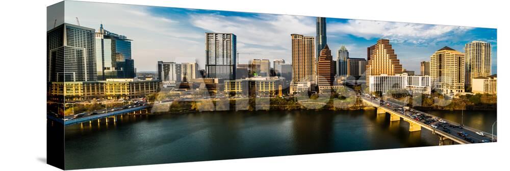 Austin Texas Austin Cityscape Evening Skyline With Skyscrapers Down Congress Avenue Bridge Ov Photographic Print Allposters Com