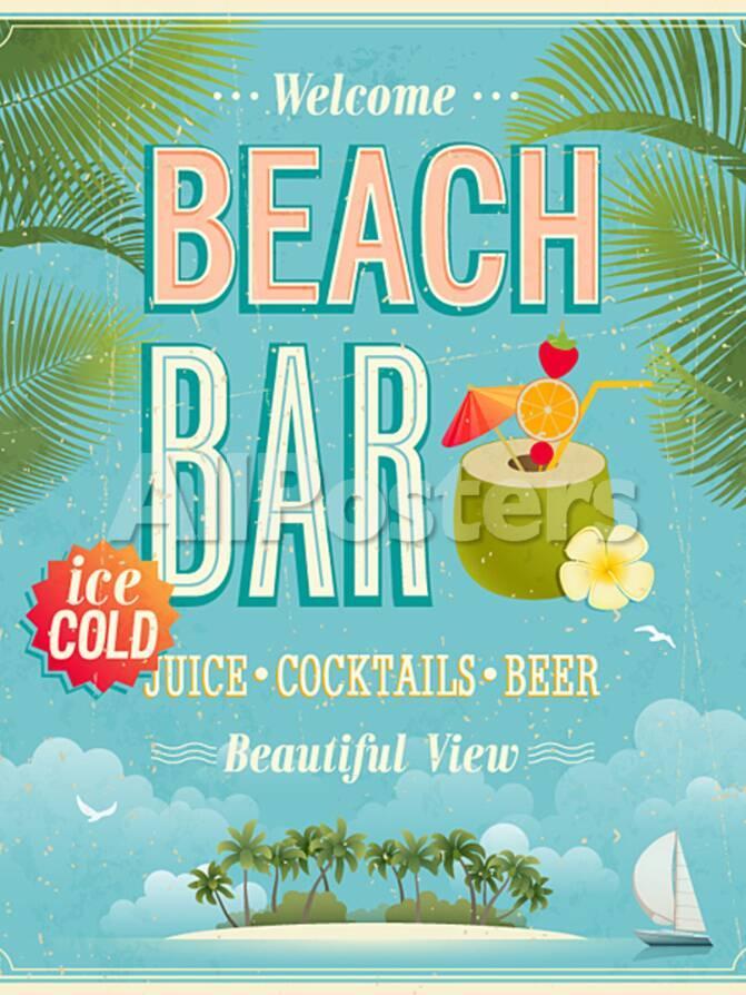 Vintage Beach Bar Poster Posters Avean Allposters Vintage Beach Bar Poster Posters