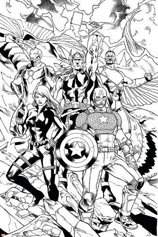 Avengers assemble inks featuring captain america black widow thor iron man falcon Avengers assemble inks featuring captain america black widow thor iron man falcon