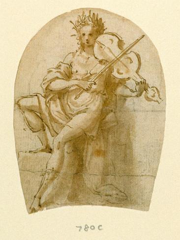 Apollo Seated, Playing His Viol Giclee Print by Bernadino India - at ...
