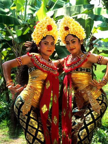 Golden Dancers in Traditional Dress Bali Indonesia Golden Dancers in Traditional Dress Bali Indonesia