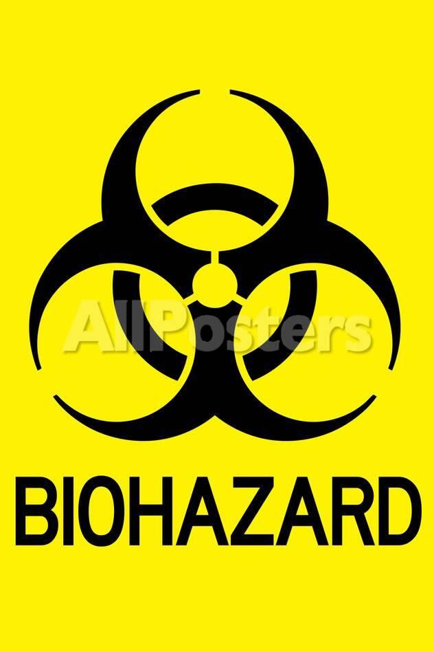 biohazard warning plastic sign