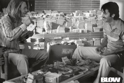 Blow Movie Johnny Depp Counting Money B&W Photo Poster ...